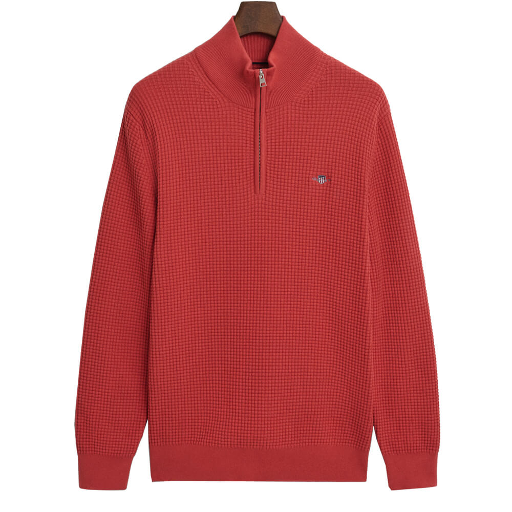 GANT Textured Cotton Half Zip-Sweater